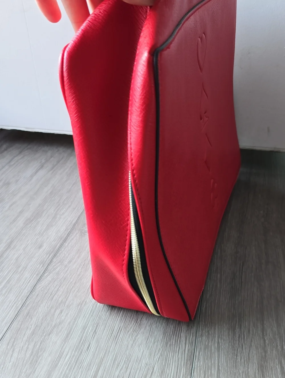 Estée Lauder Red Cosmetic Case Playing Card Red Embossed Card Suit Tote Bag